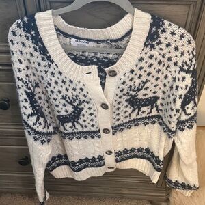 Old Navy Women's Cardigan with Reindeer Pattern